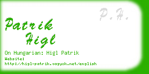 patrik higl business card